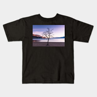 Tree Silhouette at Sunset Kids T-Shirt